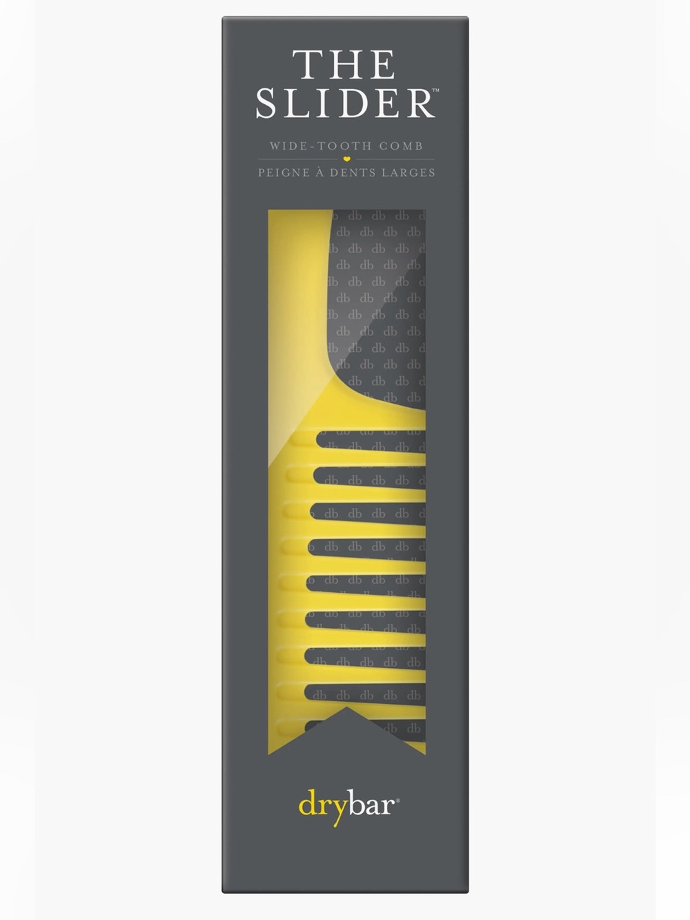 NEW Dry Bar The Slider Lemon Drop wide tooth comb detangler brush